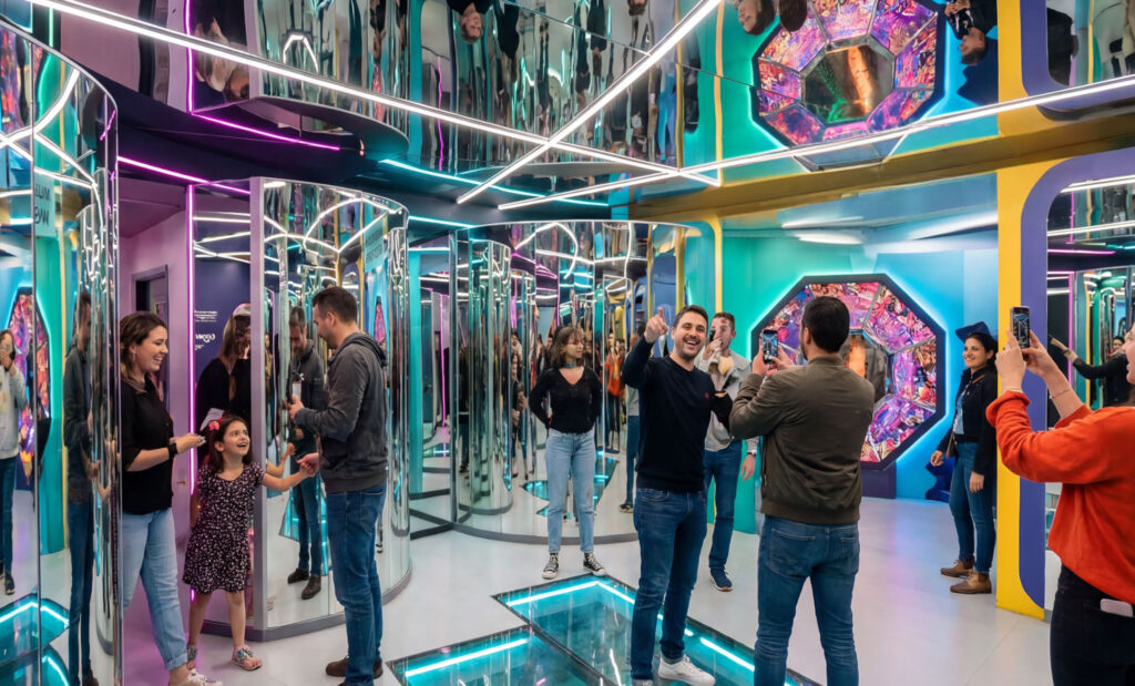 Świat luster muzeum iluzji Mielno – nieskończone odbicia w labiryncie lustrzanych korytarzy